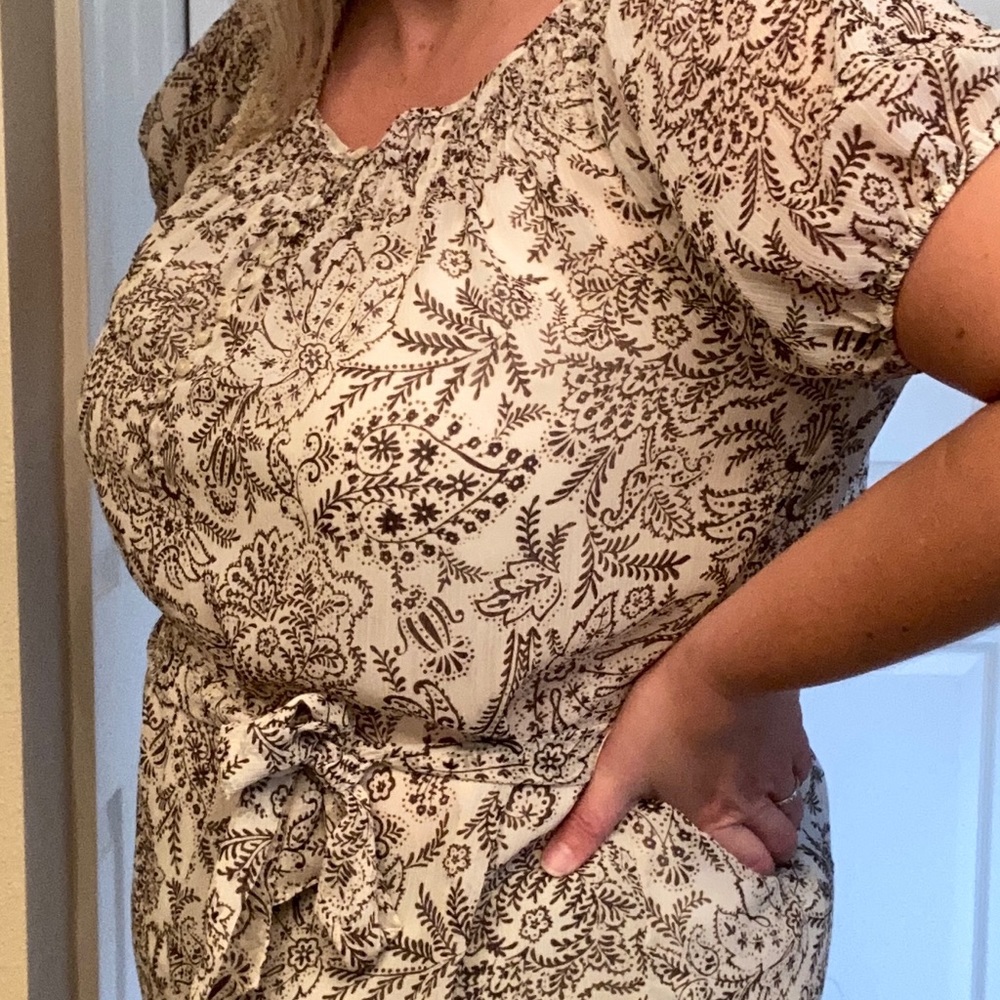 Apt 9 Brown and Off-White Blouse